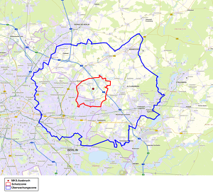 Die aktuelle Schutz- und Überwachungszone im MKS-Fall im Landkreis Märkisch-Oderland ©MLEUV