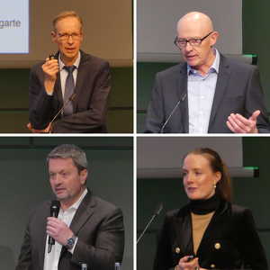 Auf dem Podium: Dr. Jörg Baumgarte, Bernhard Oeller, Robert Römer, Dr. Carolin Winkel ©ISN